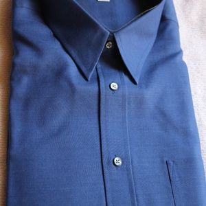 Enro Pebblecloth Dress Shirt Navy Blue long sleeve